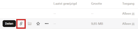 Link kopiëren naar Dropbox-bestand